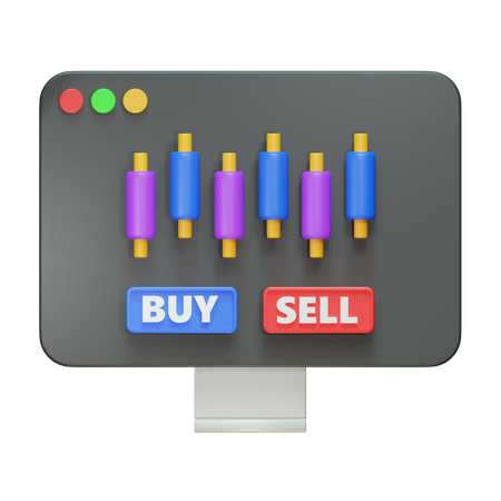 Stocks Trading  3D Icon