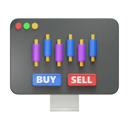 Stocks Trading  3D Icon