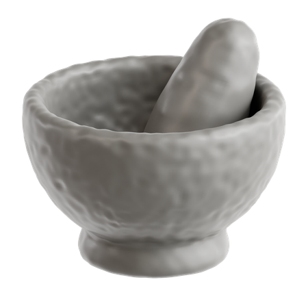 Stone Mortar and Pestle  3D Icon