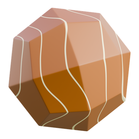 Stone With Organic Lines  3D Icon