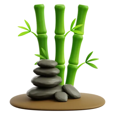 Stones And Bamboo  3D Icon