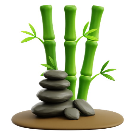 Stones And Bamboo  3D Icon
