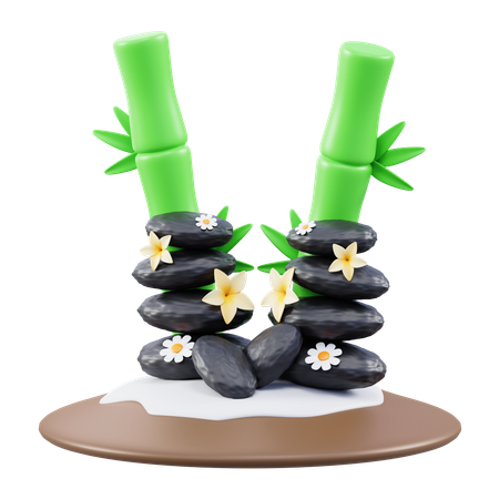 Stones And Bamboo  3D Icon