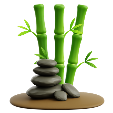 Stones And Bamboo  3D Icon