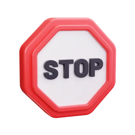 Stop  3D Icon