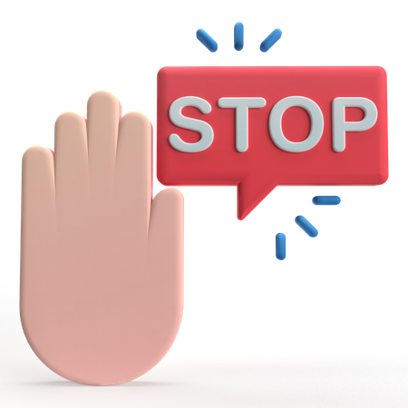 Stop  3D Icon
