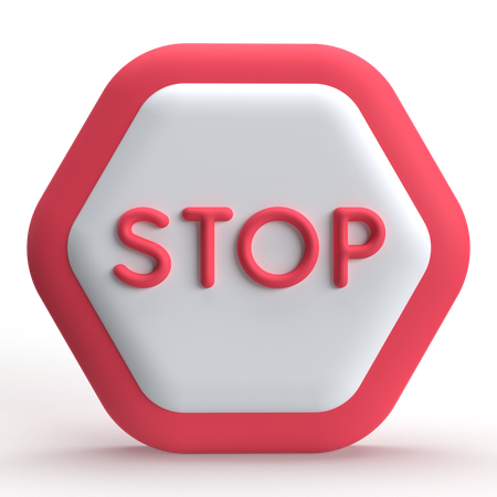 Stop  3D Icon