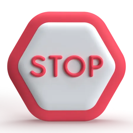 Stop  3D Icon