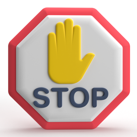 Stop  3D Icon