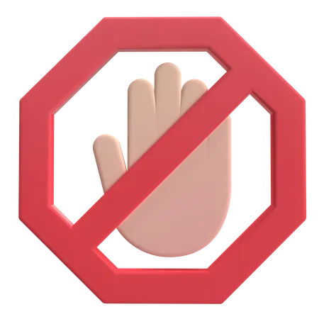 Stop  3D Icon