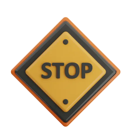 Stop  3D Icon
