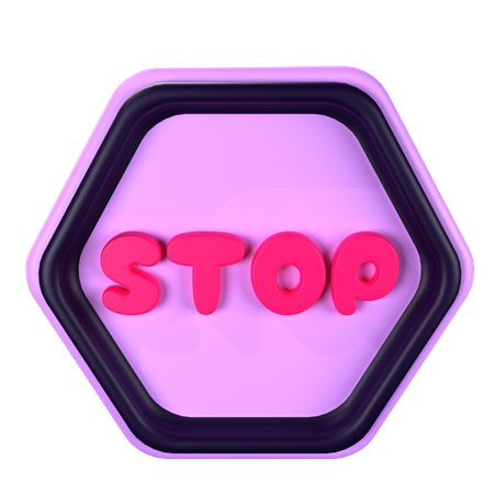 Stop  3D Icon