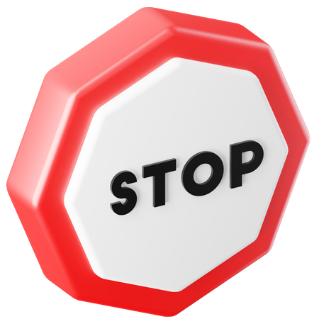 Stop  3D Icon