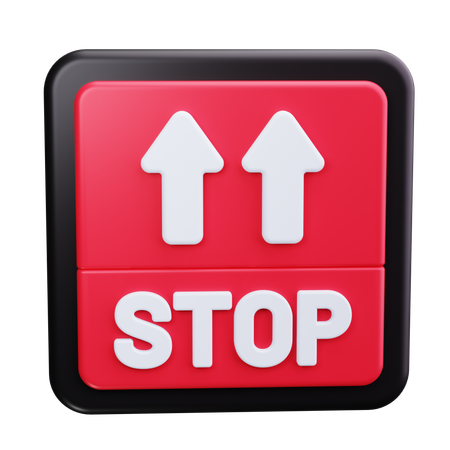 Stop Ahead Sign  3D Icon