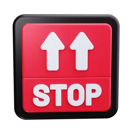 Stop Ahead Sign  3D Icon