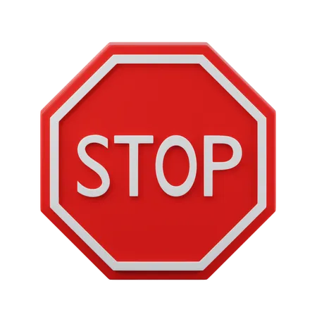 Stop and yield sign 3d icon  3D Icon