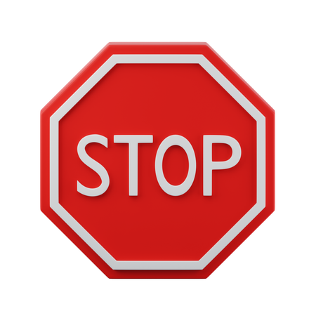 Stop and yield sign 3d icon  3D Icon