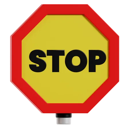 Stop Board  3D Icon