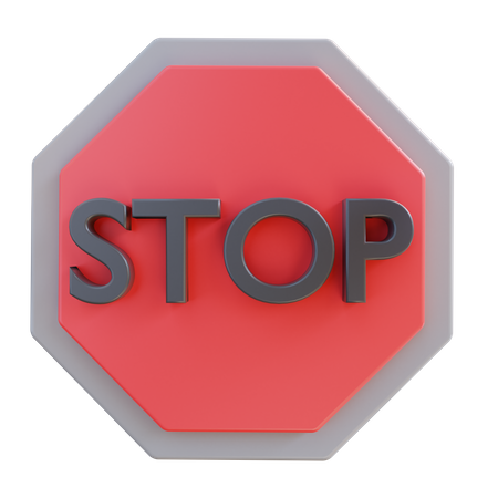 Stop Board  3D Icon