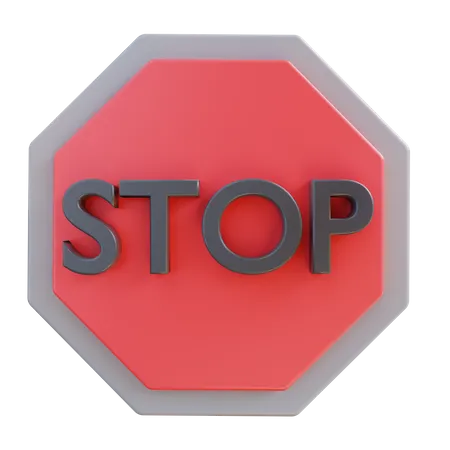 Stop Board  3D Icon