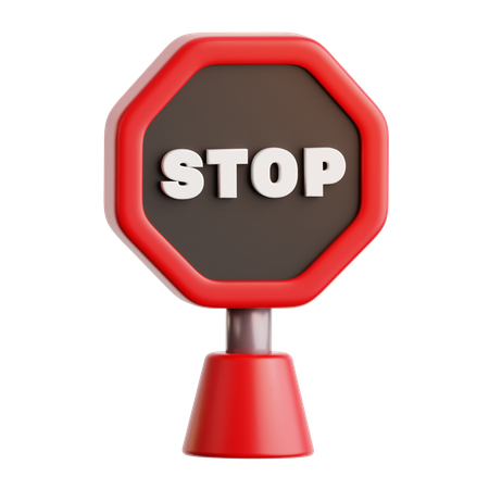 Stop Board  3D Icon