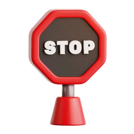 Stop Board  3D Icon