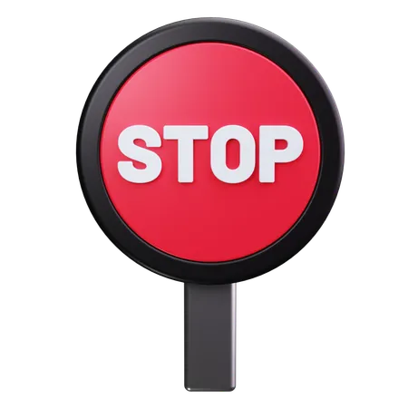 Stop Board  3D Icon