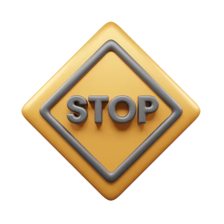 Stop Board  3D Icon