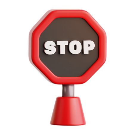 Stop Board  3D Icon