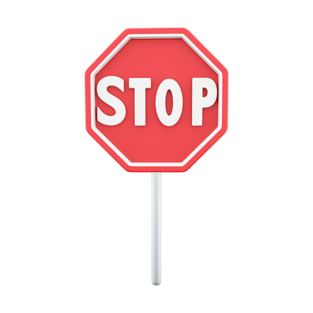 Stop Board 3D Icon