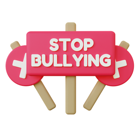 Stop Bullying Signboard  3D Icon