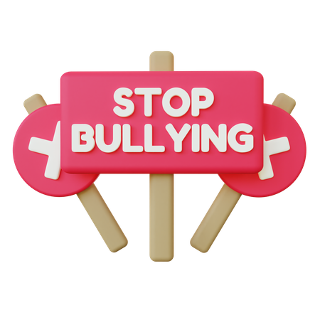 Stop Bullying Signboard  3D Illustration