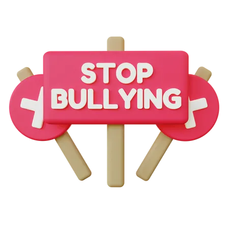 Stop Bullying Signboard  3D Illustration