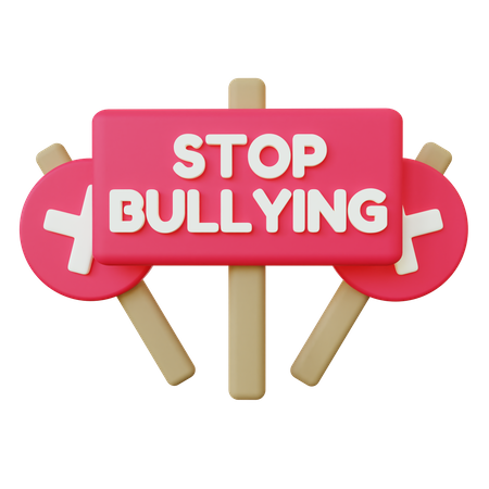 Stop Bullying Signboard 3D Illustration