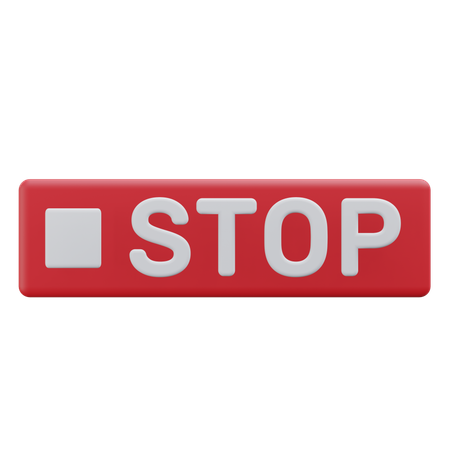Stop Button  3D Icon