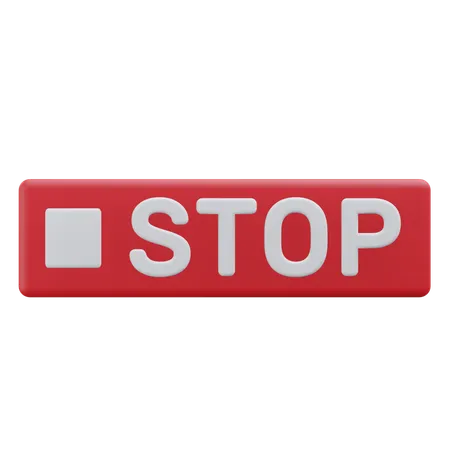 Stop Button 3 D Social Media Action Button 3D Icon