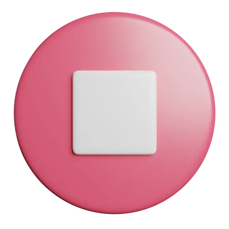 Stop Pause Button 3D Icon