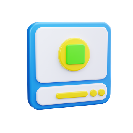 Stop Button  3D Icon