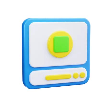 Stop Button  3D Icon