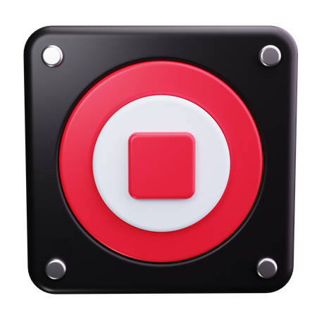 Stop Button  3D Icon