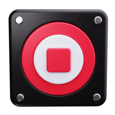 Stop Button  3D Icon