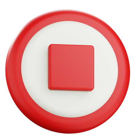 Stop Button  3D Icon