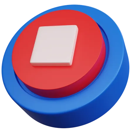 Stop Button 3D Icon