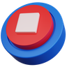 music stop button 3d logos