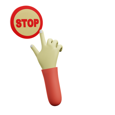 Stop Click  3D Icon