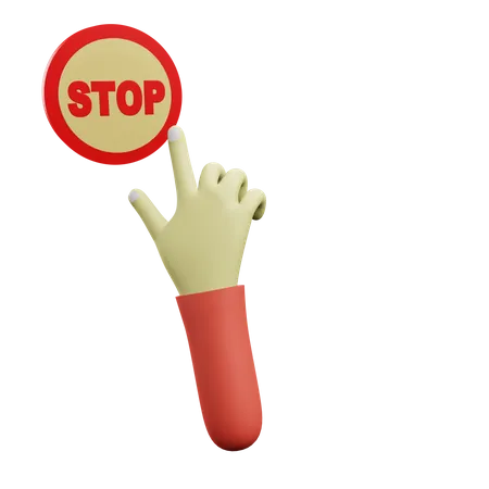 Stop Click  3D Icon