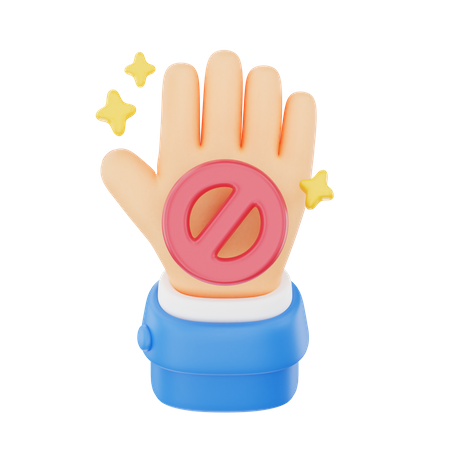 Arrêter le geste de la main avec un signe de prudence  3D Icon