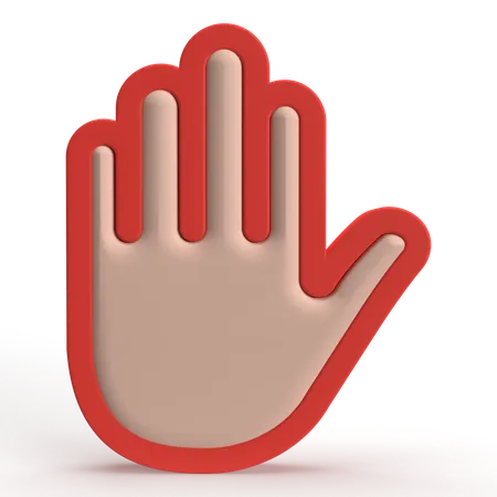 Stop Hand  3D Icon