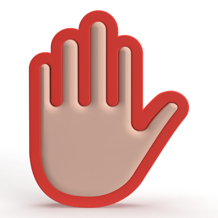 Stop Hand  3D Icon