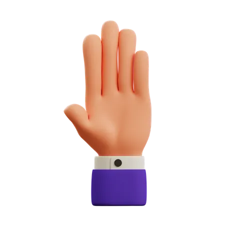 Stop hand gesture  3D Icon